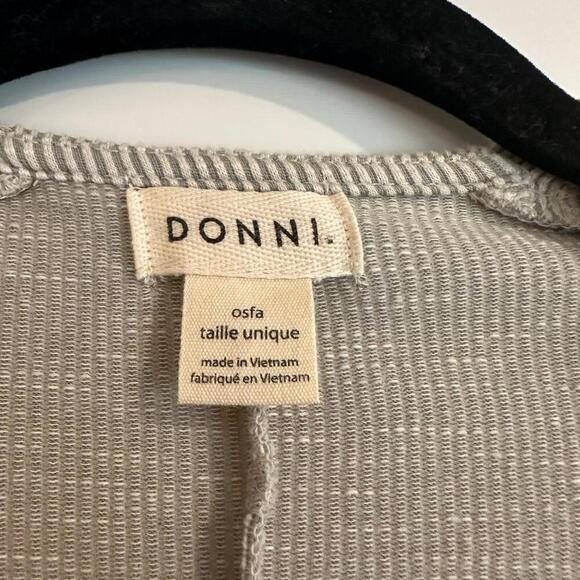 DONNI. Striped Rib Cardigan OSFA - Picture 4 of 6